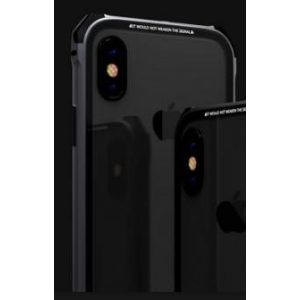 Remax RM-1658 iPhone X XS (5,8") szürke fém keretes hátlap tok