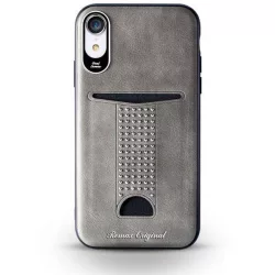   Remax RM-1668 iPhone X / XS (5,8") szürke bankkártya tartós műbőr hátlap tok