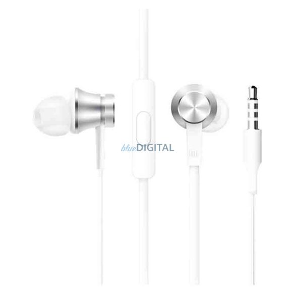 Stereo vezetékes fülhallgató jack csatlakozóval, mikrofonnal, ezüst, Xiaomi Mi In-Ear Piston