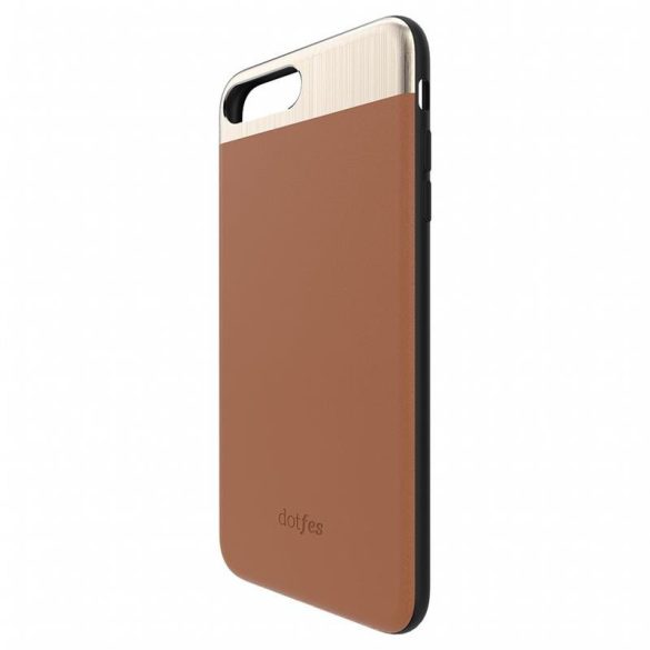 Dotfes G03 iPhone 7 Plus 8 Plus (5,5") barna bőr prémium hátlap tok