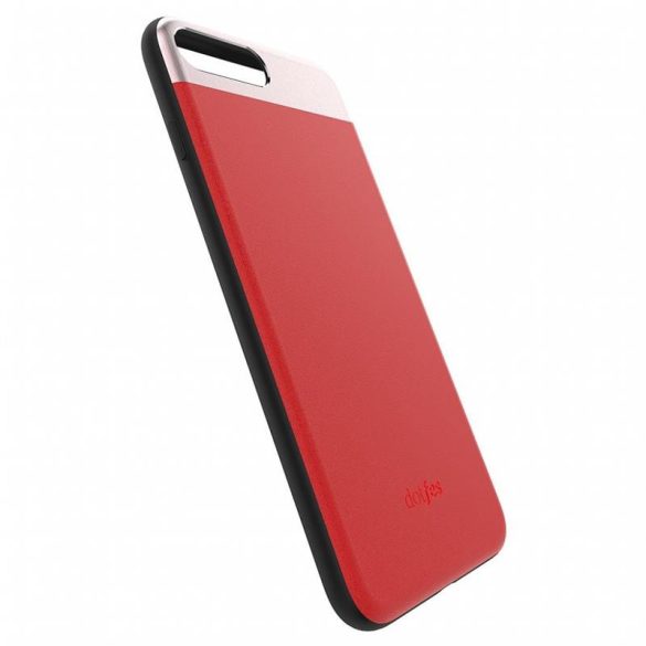 Dotfes G03 iPhone 7 Plus 8 Plus (5,5") piros bőr prémium hátlap tok