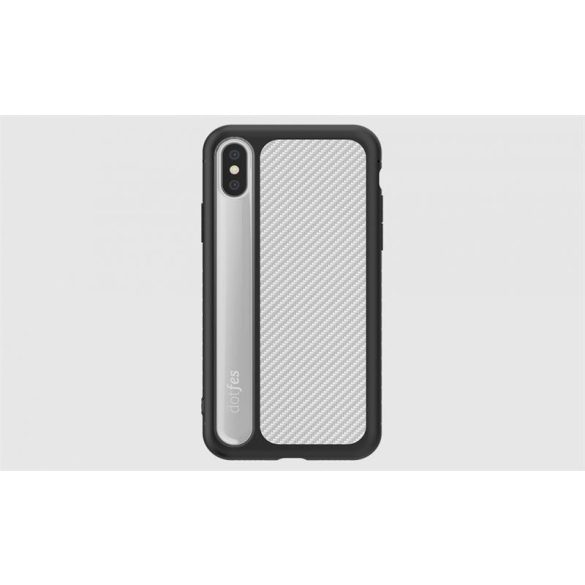 Dotfes G06 iPhone X XS (5,8") fekete-ezüst prémium hátlap tok