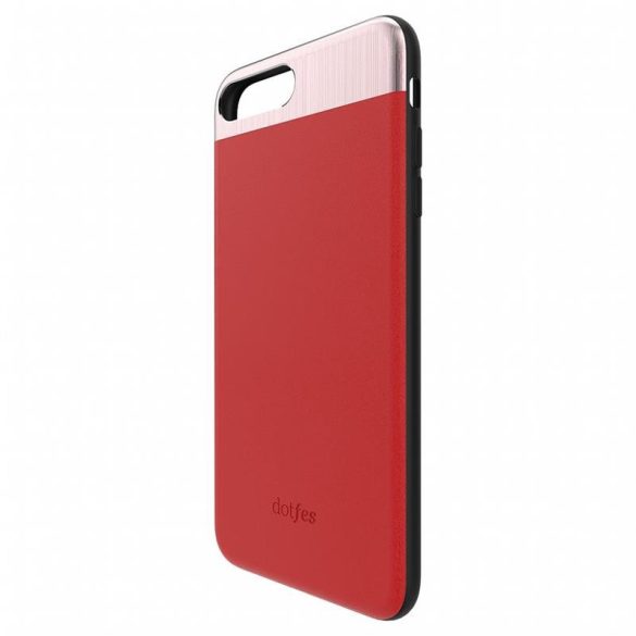 iPhone 6 / 6S (4,7") hátlap tok, bőr tok, piros, prémium, Dotfes G03