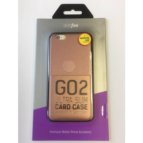 iPhone 6 / 6S (4,7") hátlap tok, műanyag tok, bankkártya tartós, carbon prémium, rose gold, Dotfes G02