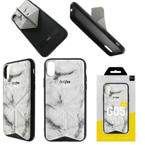 Dotfes G05 iPhone X XS (5,8") Origami bőr prémium hátlap tok
