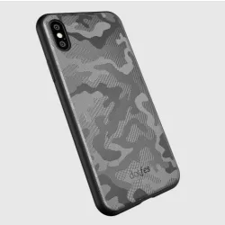   Dotfes G07 iPhone X XS (5,8") szürke terepmintás prémium hátlap tok