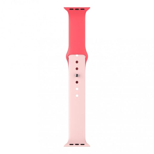 Dotfes S03 Apple Watch 38mm / 40mm okosórához pink + piros szilikon szíj (S/M méret)