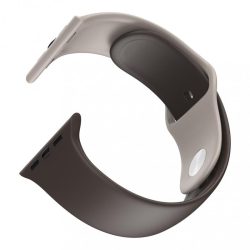   Apple Watch okosóra szilikon szíj, 42/44mm, M/L méret, barna + szürke, Dotfes S03