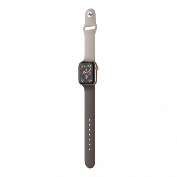 Dotfes S03 Apple Watch 42mm / 44mm okosórához barna + szürke szilikon szíj (M/L méret)