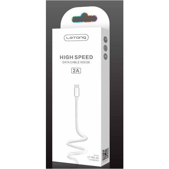 Letang LT-V8-04 micro usb fehér adatkábel 2A