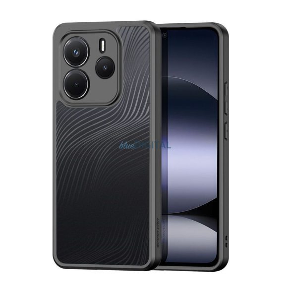 Xiaomi Redmi Note 14 4G hátlap tok, telefon tok, átlátszó / fekete, PC/TPU, kamera védelemmel, Dux Ducis Aimo