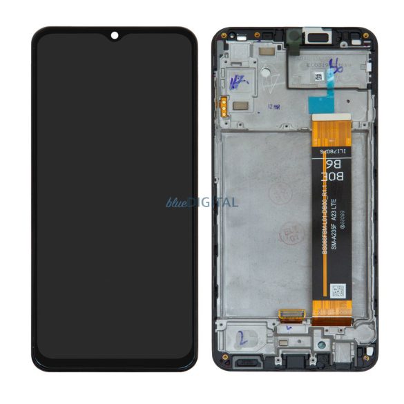 Samsung Galaxy A23 4G LCD+érintőpanel kerettel, fekete, SM-A235