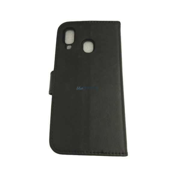 Samsung Galaxy A40 telefon tok, könyvtok, oldalra nyíló tok, mágnesesen záródó, SM-A405, fekete-barna