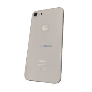 iPhone 8 (4.7") készülék hátlap, kamera lencsével / sim tálcával, akkufedél, ezüst, AAA+ minőségű