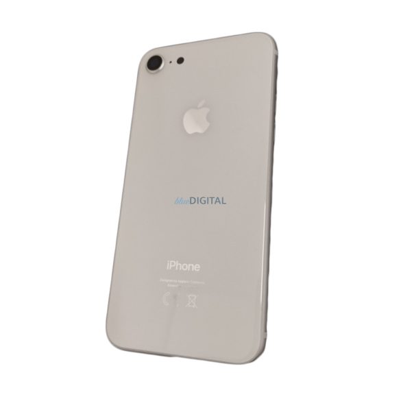 iPhone 8 (4.7") készülék hátlap, kamera lencsével / sim tálcával, akkufedél, ezüst, AAA+ minőségű