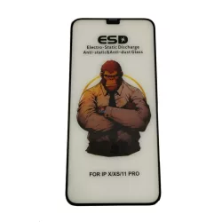   iPhone X / XS / 11 Pro (5.8") előlapi üvegfólia, edzett, fekete keret, 9H, full cover, ESD (csomagolás és kiegészítők nélkül)