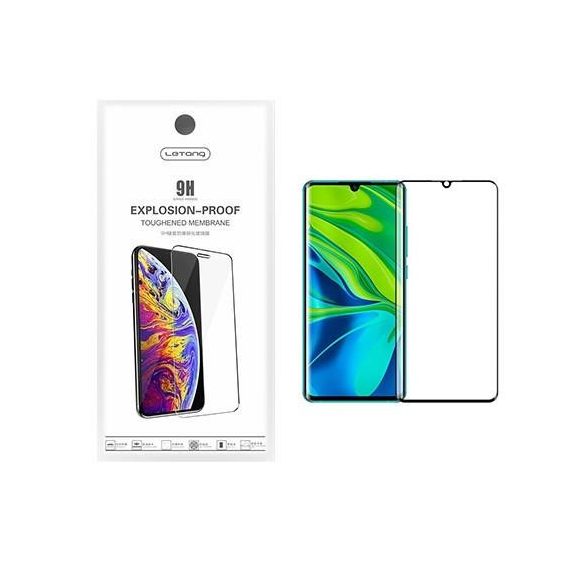 Letang Xiaomi Mi Note 10 fekete 0,3mm előlapi üvegfólia