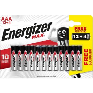 Energizer Max AAA LR03 elem 1,5V (12+4 db) #N