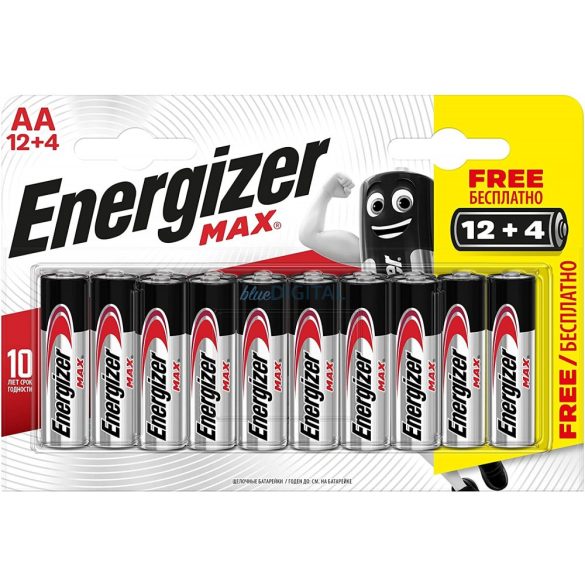 Energizer Max AA LR06 elem 1,5V (12+4 db) #N