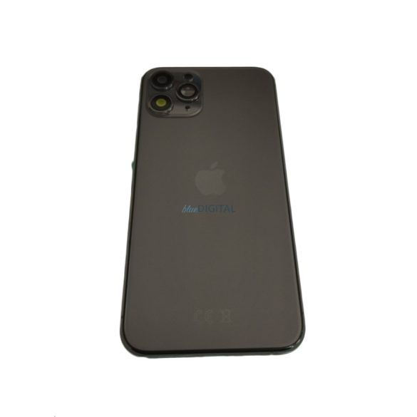 iPhone 11 Pro (5.8") készülék hátlap, kamera lencsével / sim tálcával, akkufedél, szürke, AAA+ minőségű