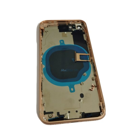 iPhone 8 (4.7") készülék hátlap, kamera lencsével / sim tálcával, akkufedél, arany, AAA+ minőségű