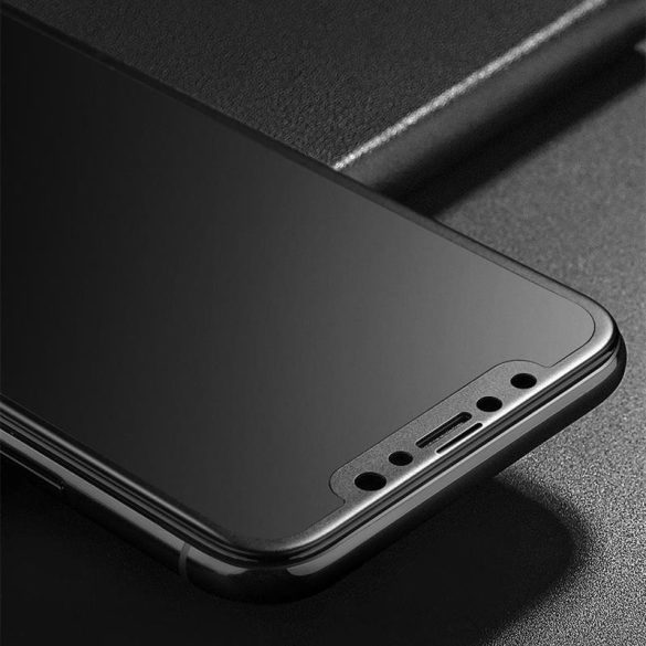 Matte iPhone 7 Plus / 8 Plus (5,5") fekete matt 5D előlapi üvegfólia (kékfény szűrős)