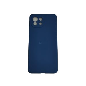 Xiaomi Mi 11 Lite 4G/5G szilikon tok, matt, velúr belső, sötétkék, Silicone Case