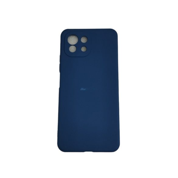 Xiaomi Mi 11 Lite 4G/5G szilikon tok, matt, velúr belső, sötétkék, Silicone Case