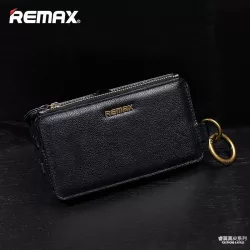   Remax fekete bőr pénztárca tok iPhone 6 6S Plus (5,5")