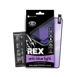   Samsung Galaxy A54 / S23 FE előlapi üvegfólia, kékfény szűrős, 9H, fekete keret, SM-A546, SM-S711, 5D Full Glue, Sturdo Rex Anti-blue light