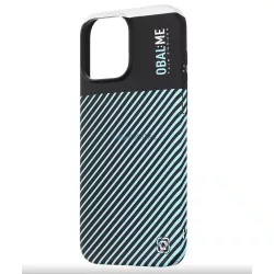   iPhone 15 Pro (6.1") hátlap tok, kemény tok, PC tok, fekete-kék, OBAL:ME Flossy Stripes