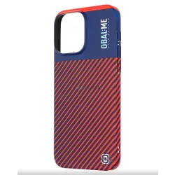   iPhone 15 Pro (6.1") hátlap tok, kemény tok, PC tok, kék-piros, OBAL:ME Flossy Stripes
