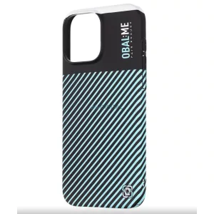 iPhone 16 Pro Max (6.9") hátlap tok, kemény tok, PC tok, fekete-kék, OBAL:ME Flossy Stripes