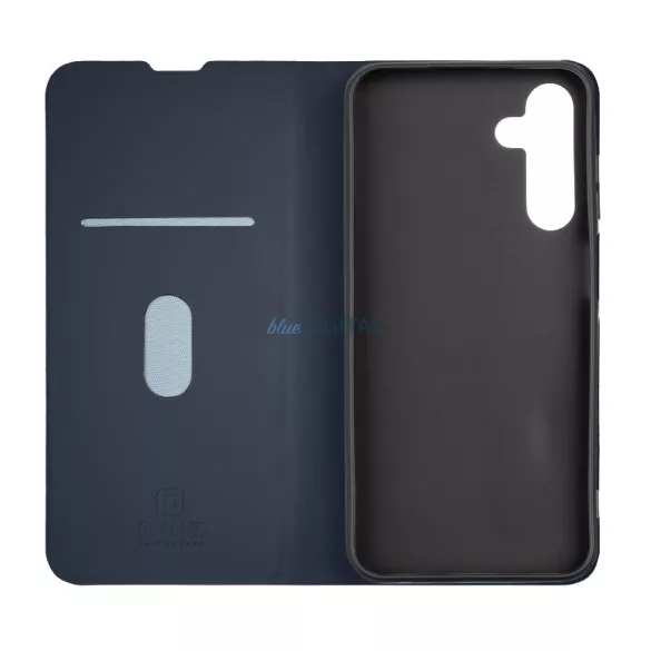 Samsung Galaxy A25 telefon tok, könyvtok, PU bőr, mágnesesen záródó, kék, SM-A256, OBAL:ME Smooth Touch