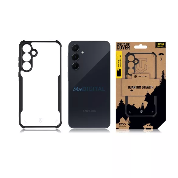 Samsung Galaxy S25 Plus kemény hátlap tok, TPU / PC tok, fekete-átlátszó, SM-S936, Tactical Quantum Stealth