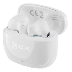   Stereo bluetooth headset vezeték nélküli töltőtokkal, TWS, fehér, OBAL:ME OMSTWS