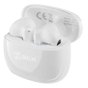 Stereo bluetooth headset vezeték nélküli töltőtokkal, TWS, fehér, OBAL:ME OMSTWS