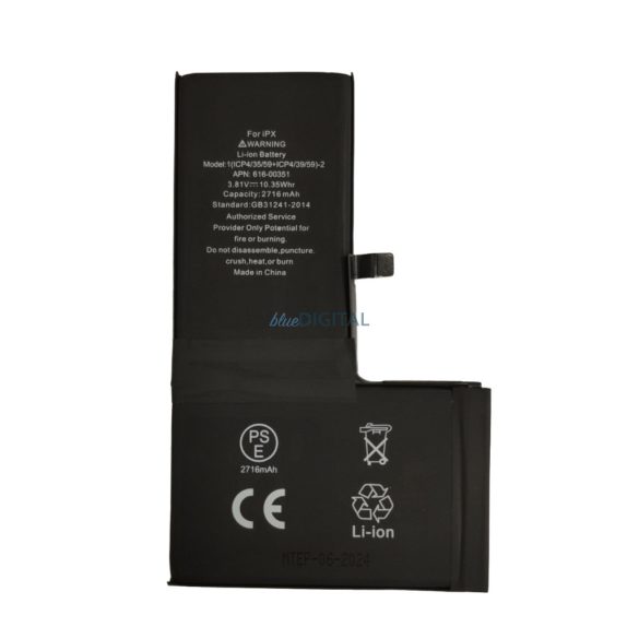 iPhone X (5.8") akkumulátor, 2716mAh