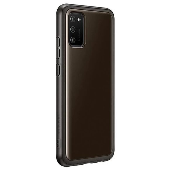 Samsung Galaxy A02s gyári szilikon tok, TPU, SM-A027, átlátszó fekete, EF-QA026TBEGEU