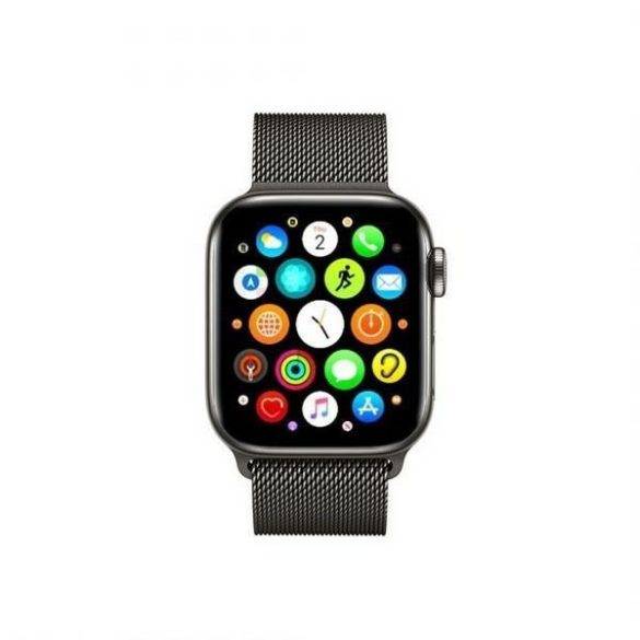 Mercury fekete okosóra fém szíj, Apple Watch 4/5/6/7/SE 42mm