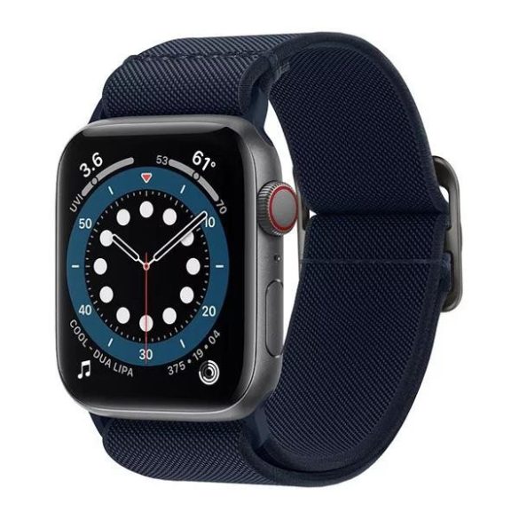 Apple Watch 4/5/6/7/SE, okosóra szíj, szövet, kék, 42/44/45mm, Spigen