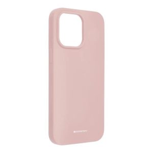 iPhone 14 Pro Max (6.7") szilikon tok, hátlap tok, rózsaszín, matt, velúr belső, Mercury Silicone