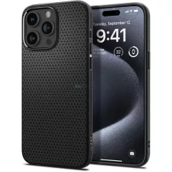   iPhone 15 Pro Max (6.7") hátlap tok, TPU tok, fekete, Spigen Liquid Air
