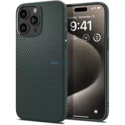   iPhone 15 Pro (6.1") hátlap tok, TPU tok, sötétzöld (Abyss Green), Spigen Liquid Air