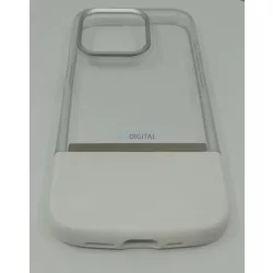   iPhone 15 Pro (6.1") hátlap tok, TPU tok, fehér/átlátszó, mágneses