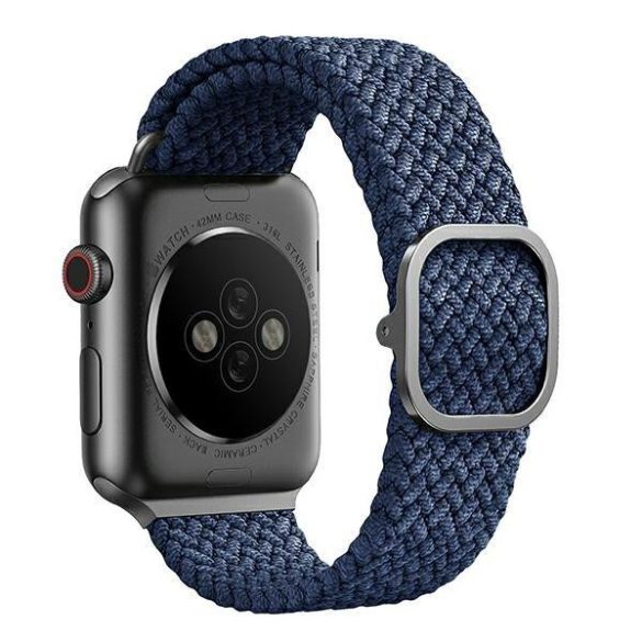 Apple Watch 4/5/6/7/SE, okosóra szíj, kék, fonott, 38/40/41mm, UNIQ