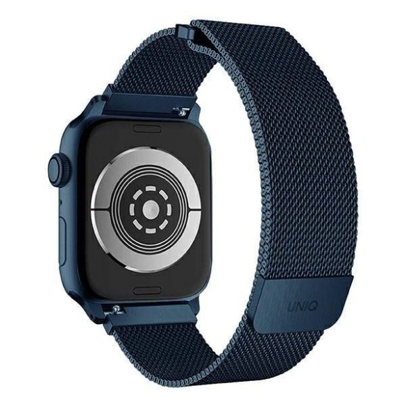 Apple Watch 4/5/6/7/SE, okosóra szíj, fém, kék, 38/40/41mm, UNIQ