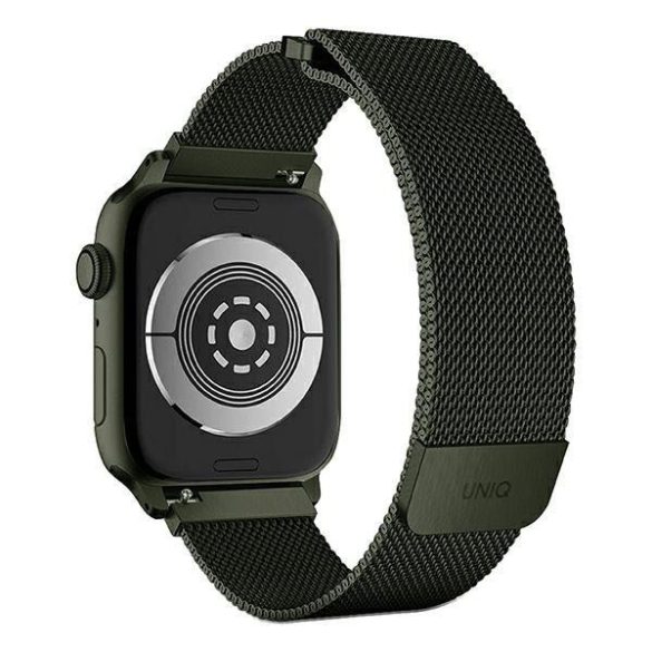 Apple Watch 4/5/6/7/SE, okosóra szíj, fém, zöld, 38/40/41mm, UNIQ