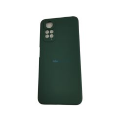   Xiaomi Redmi Note 11 4G / 11S 4G / Poco M4 Pro 4G szilikon tok, matt, velúr belső, sötétzöld, Silicone Case