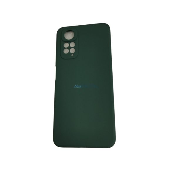 Xiaomi Redmi Note 11 4G / 11S 4G / Poco M4 Pro 4G szilikon tok, matt, velúr belső, sötétzöld, Silicone Case